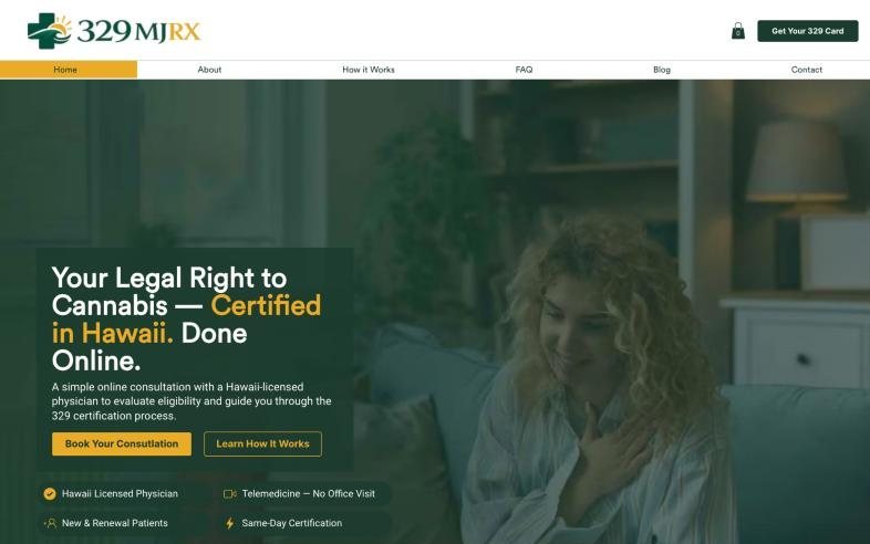 329 MJRX website homepage