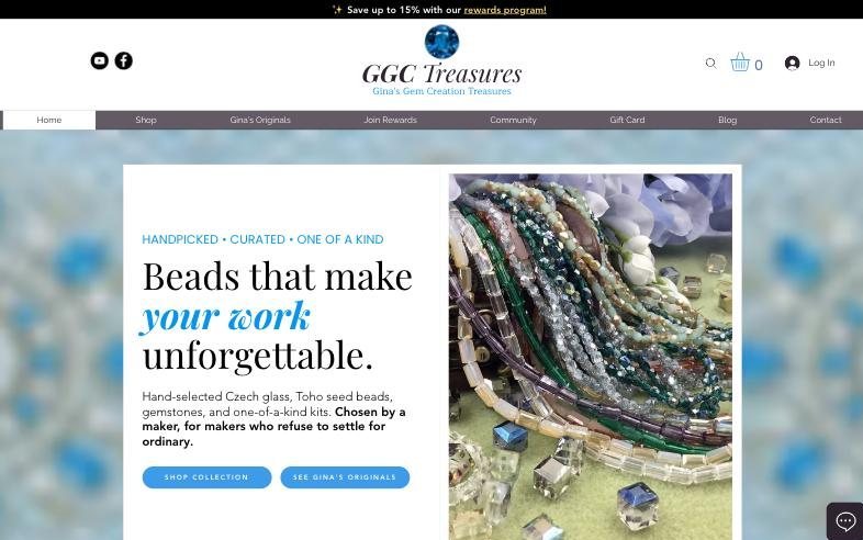 GGC Treasures website homepage