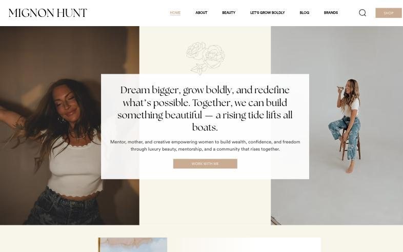 Mignon Hunt website homepage